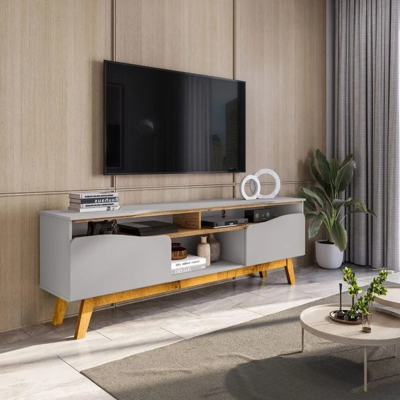 Rack Para TV Th Shop 75 Polegadas 180cm MDP Off White Cinamomo Bechara Móveis