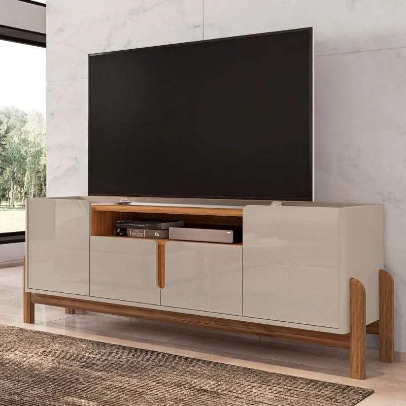 Rack para TV Sue 60 Polegadas 170CM MDF Off White Cedro Casa D Móveis
