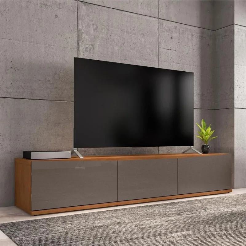 Rack para TV Milan 60 Polegadas 180CM MDF MDP com Gaveta Cinza Perola Noce