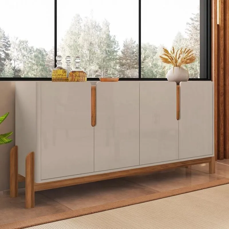 Buffet Serra Clara Agnes 4 Portas MDF MDP 170cm Off White Cedro