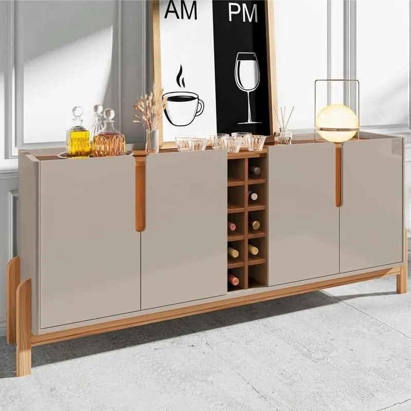 Buffet Adega Ranger 4 Portas 2 Prateleiras MDF 190cm Off White Cedro