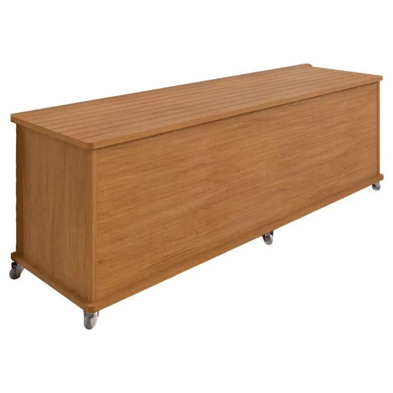 Baú para Cama Lume Nobre 135CM MDF Cedro com Rodízios Casa D Móveis