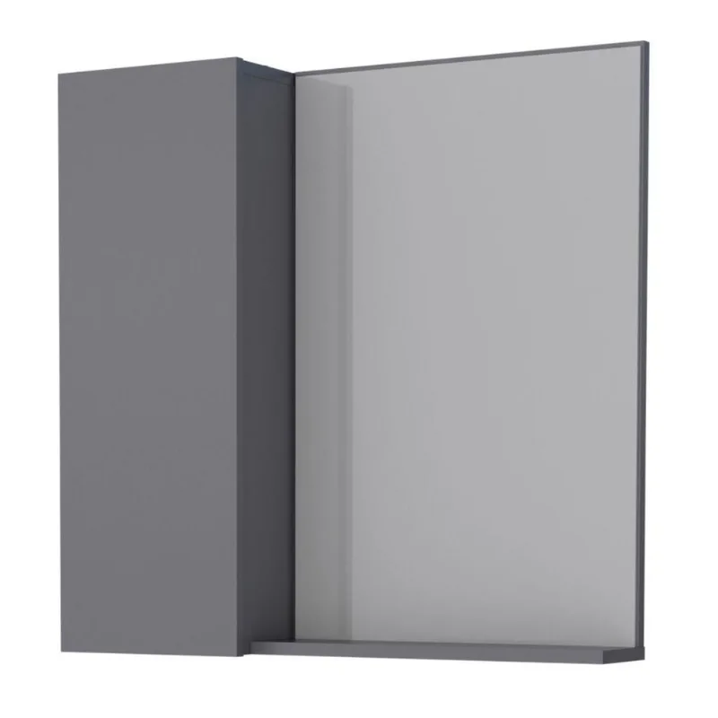 Espelheira para Banheiro Casa do Horizonte 1 Porta Madeira Cinza Casah 56CM 55CM