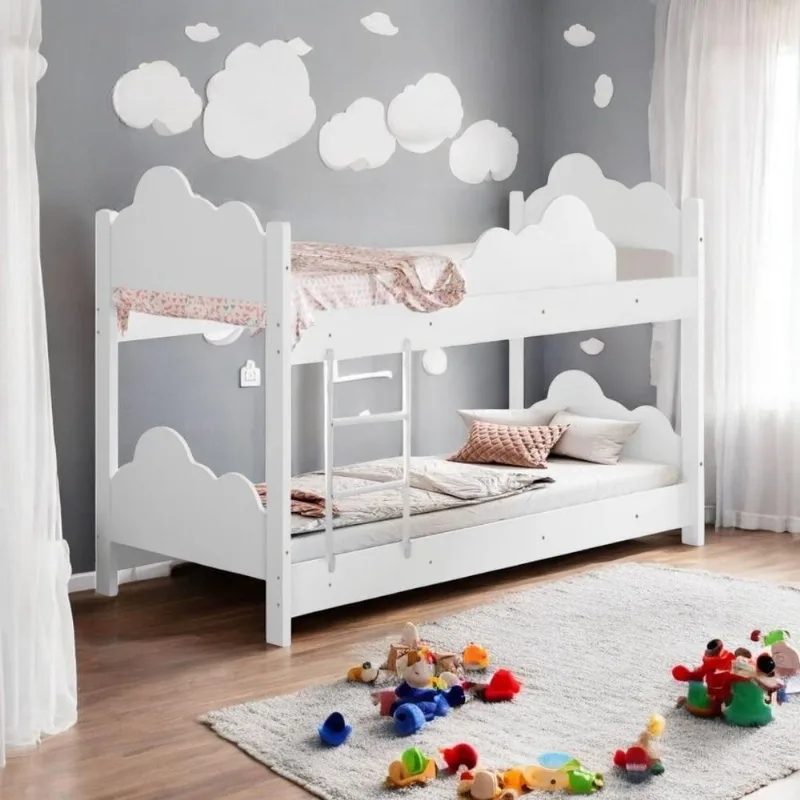 Beliche Infantil Opala Mini Cama com Grade MDF Branco Divaloto Móveis