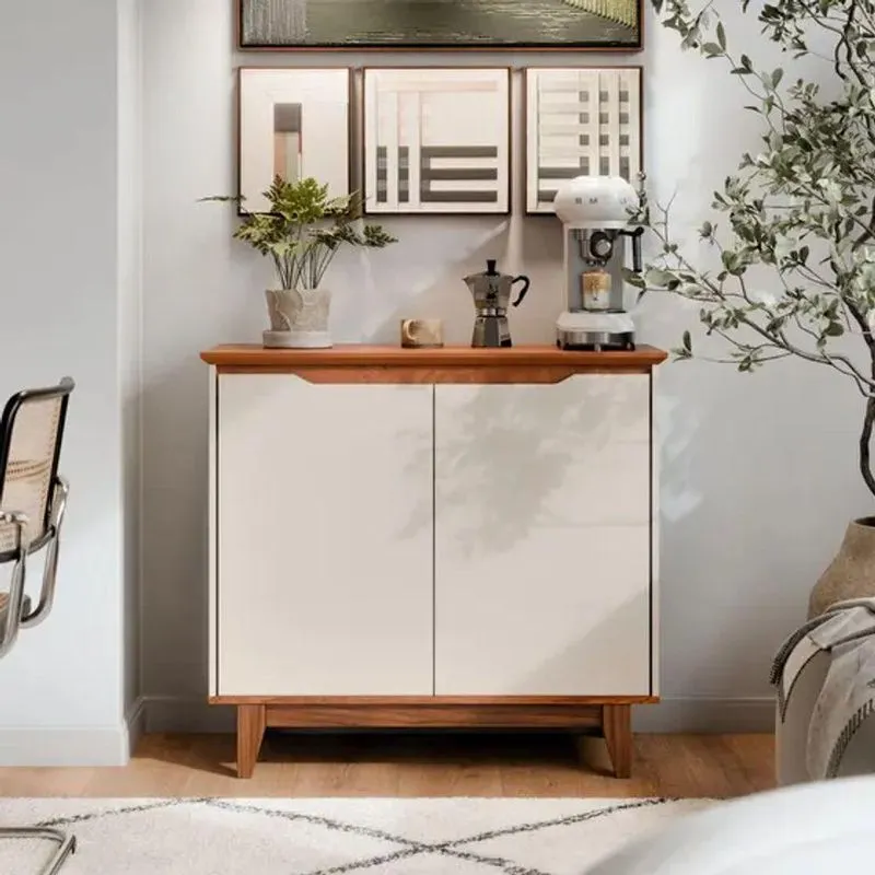 Aparador Buffet Aquarela 2 Portas 2 Gavetas MDF-MDP 163cm Freijó-Off White Th Shop