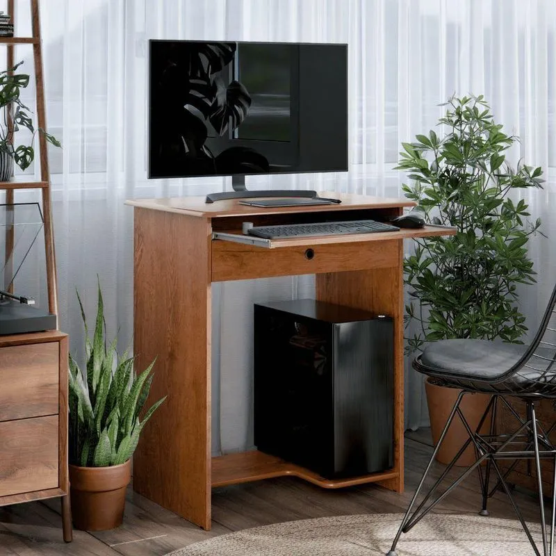 Mesa Para Computador Domus Bella Th Shop 1 Gaveta 65cm Freijó Ej Móveis