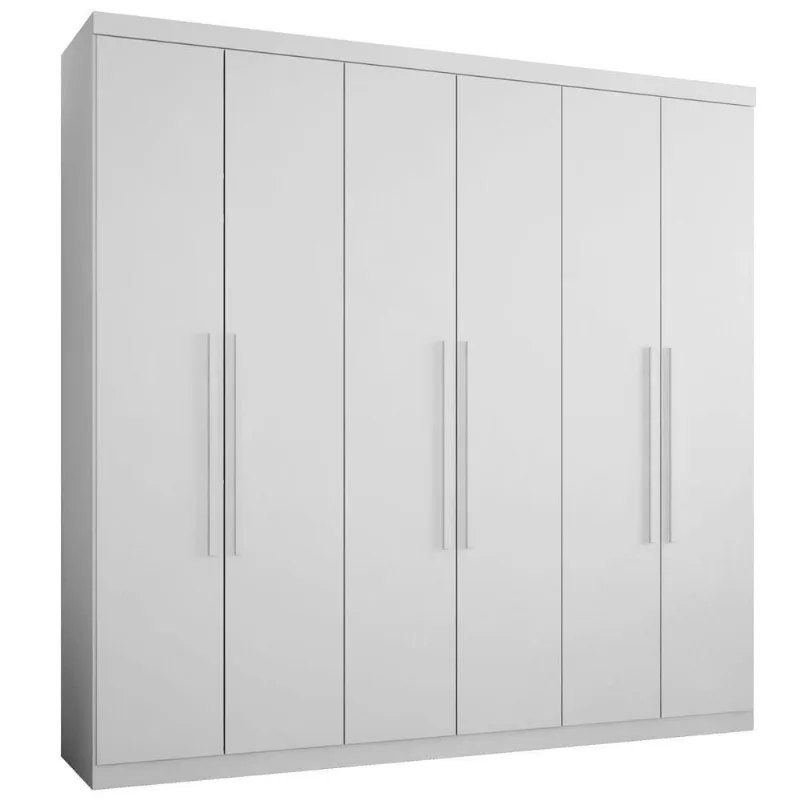 Guarda Roupa Casal Roupeiro Gold 6 Portas 4 Gavetas MDF Branco Framar