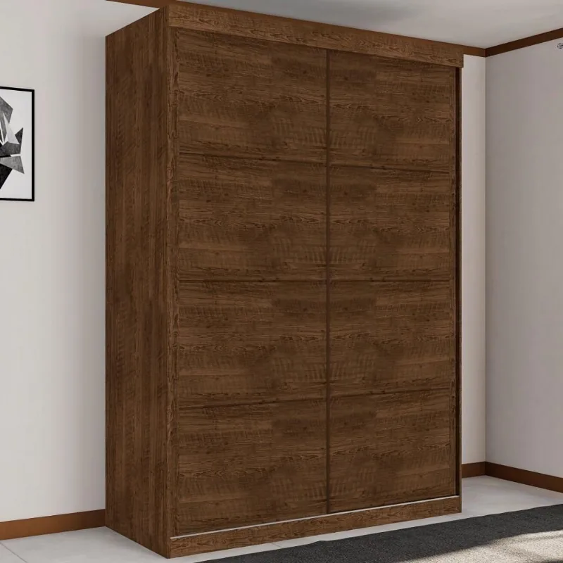 Guarda Roupa Solteiro Benício 2 Portas Correr 3 Gavetas Malbec Framar