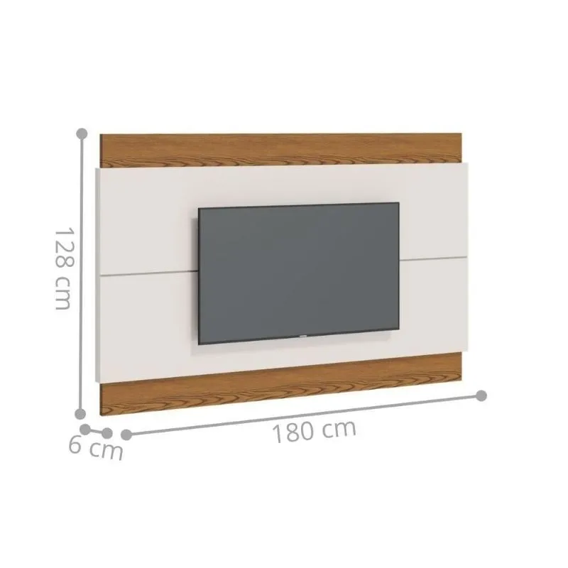 Painel Classic 1.8 para TV 60 Polegadas 180cm MDP Off Freijó Casah