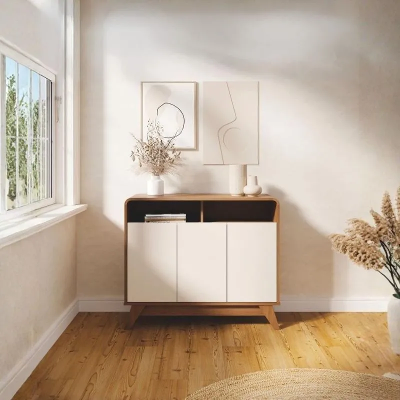 Bancada Nature Moderno 3 Portas 1 Gaveta MDF 95cm Amadeirado Casah