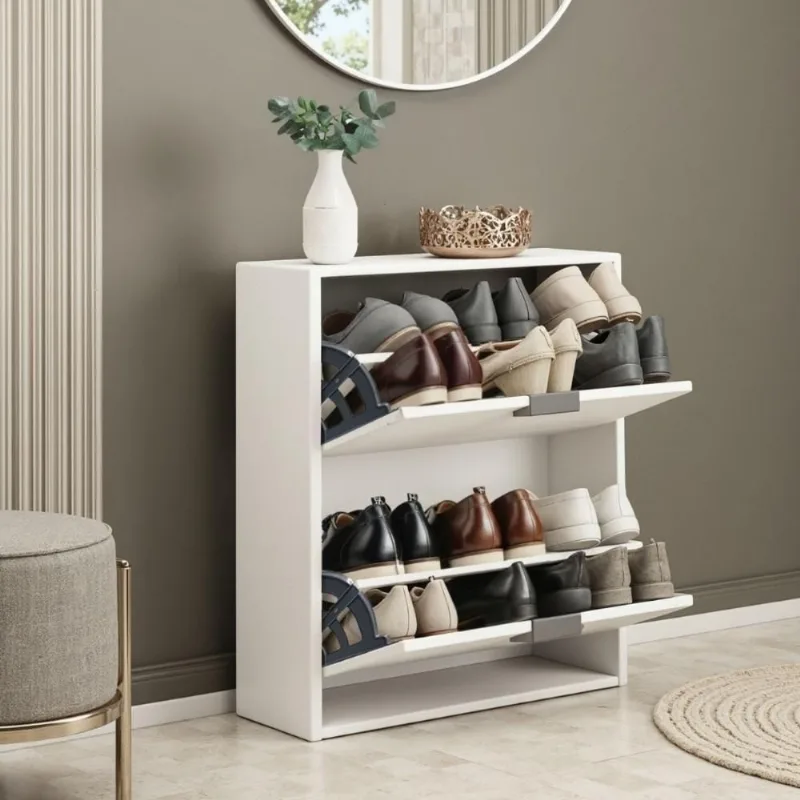 Sapateira Mercúrio II 2 Portas 2 Prateleiras 81CM MDP Branco