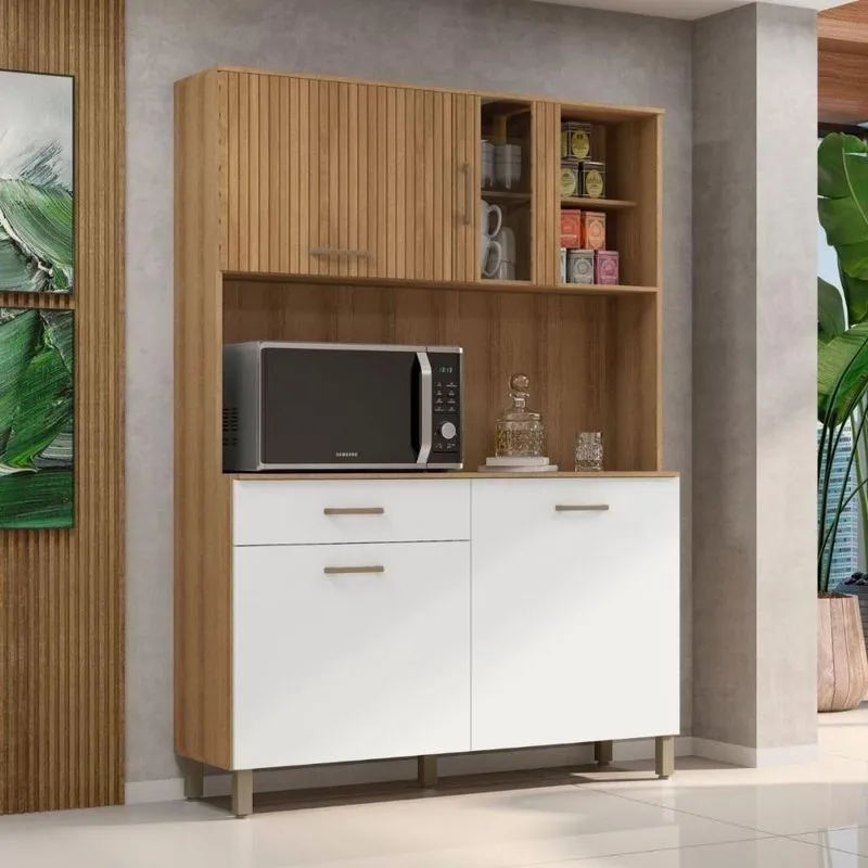 Armário De Cozinha Viena Plus 1200 2 Portas 1 Gaveta MDP 120cm Branco