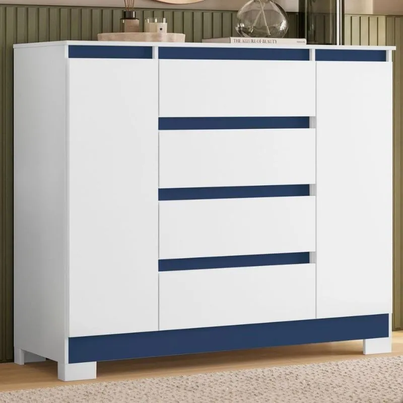Cômoda Sapateira Atena 1 Porta 112cm MDF MDP Branco Casah