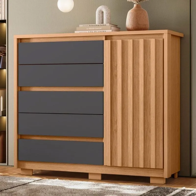 Cômoda Sapateira Duetto 5 Gavetas MDP Branco Mais De Casa