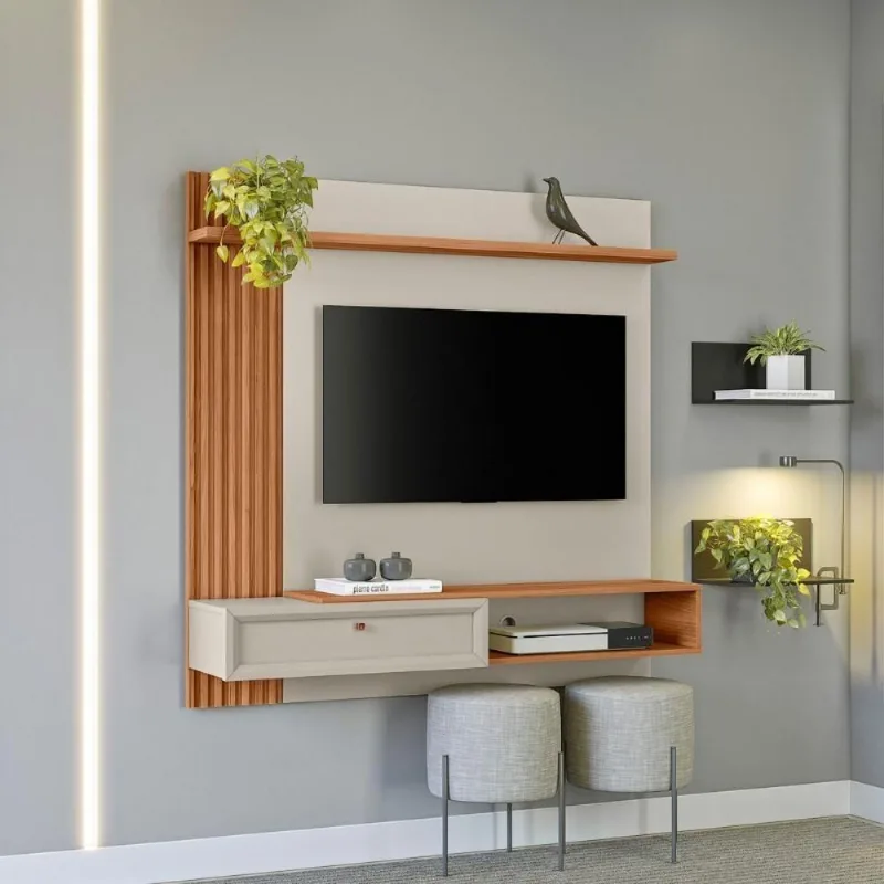 Home para TV Alvorado 55" 133CM MDF MDP com Portas Café Fosco Casah
