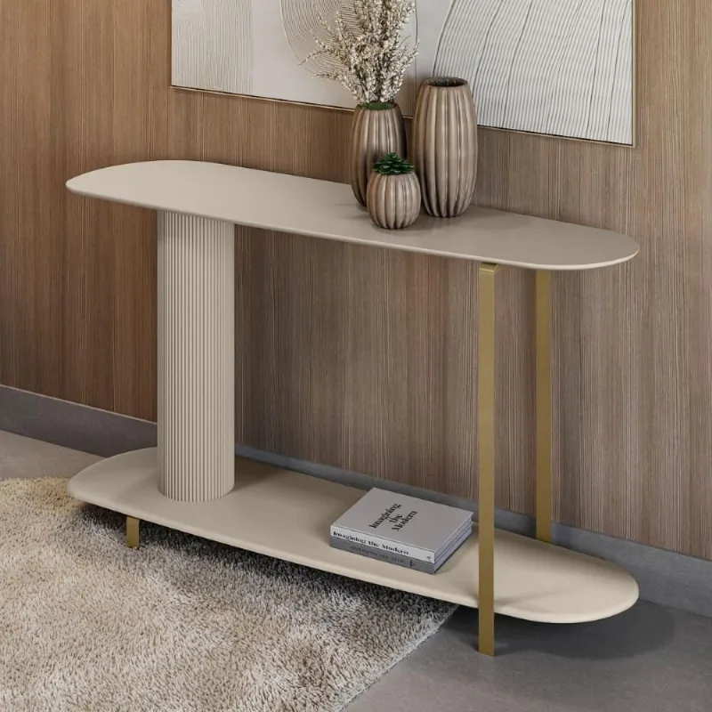 Aparador Olimpo Contemporâneo sem Porta MDF-MDP 135CM Off White Casah