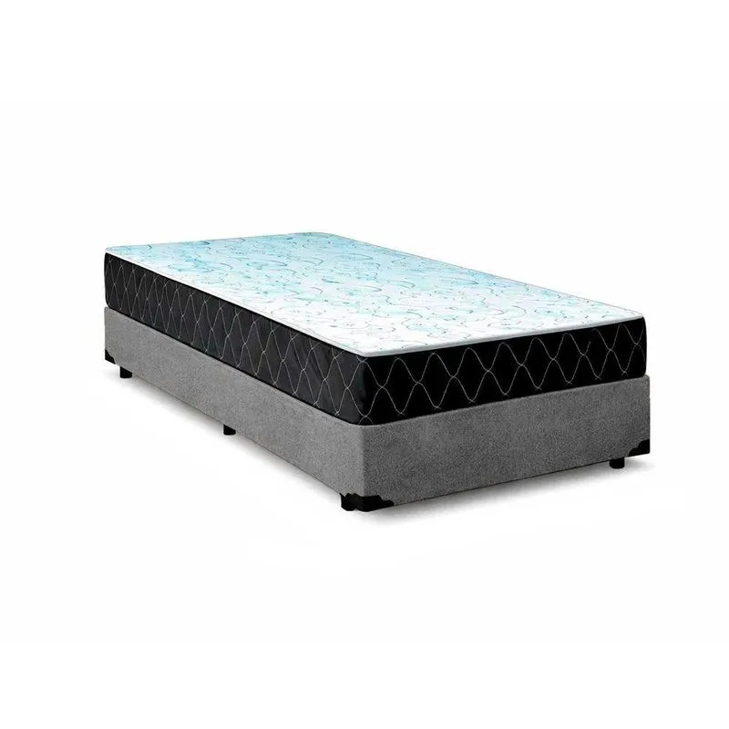 Cama Box Solteiro 88 Suede Cinza Com Colchão Espuma D33 Marrocos 30cm