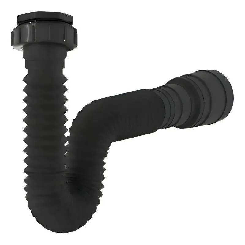 Delflex Sifão Universal Sanfonado 70x4cm Preto De Plástico