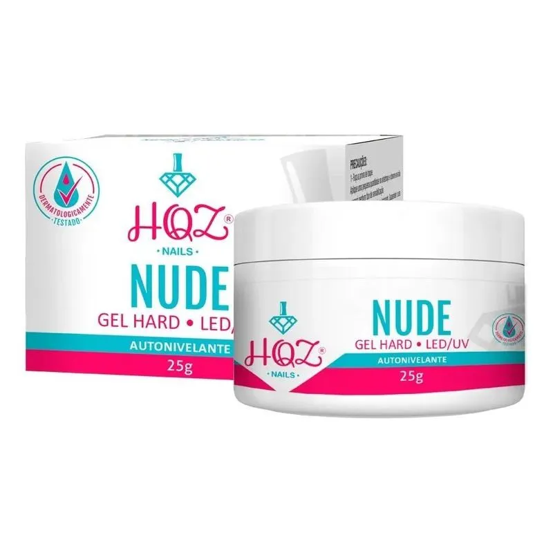 10x Hqz Gel Hard 25g Pink Cover Nude Crystal Manicure Unhas