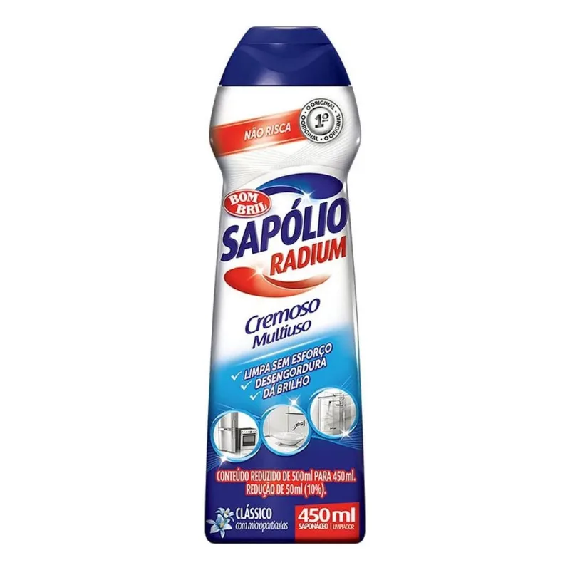 2x Sapólio Radium Saponáceo Clássico Cremoso Em Squeeze 450m