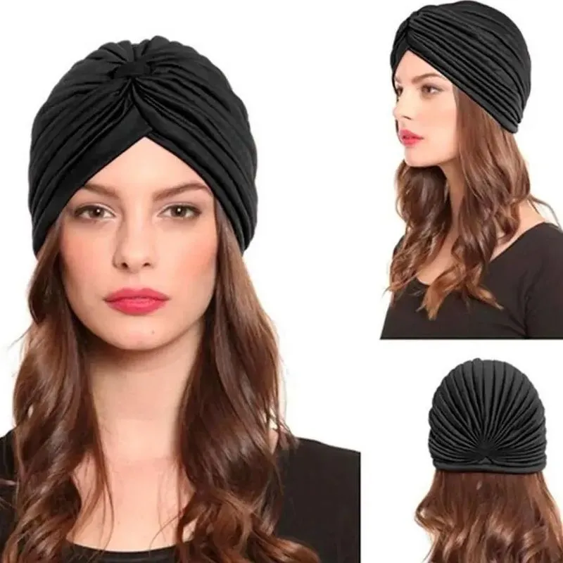 5x Turbante Feminino Indiano Cores De Cor Preto Dese