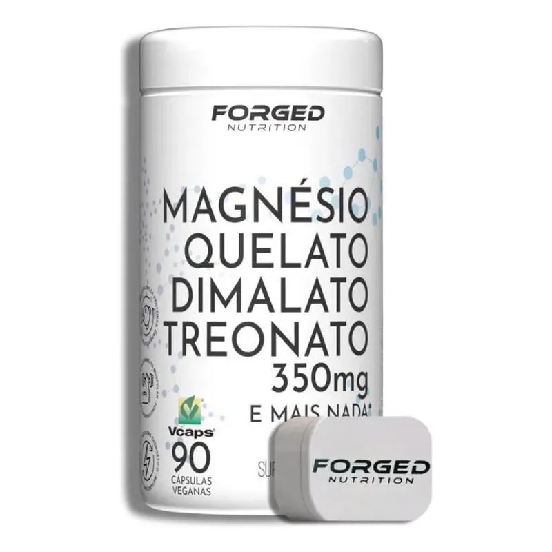 3x Magnésio Quelato Dimalato Treonato 350mg 90 Vcaps - Forge