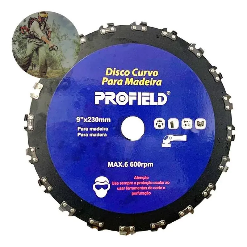 2x Lâmina Disco Dente Corrente Roçadeira Motoserra Furo 25mm