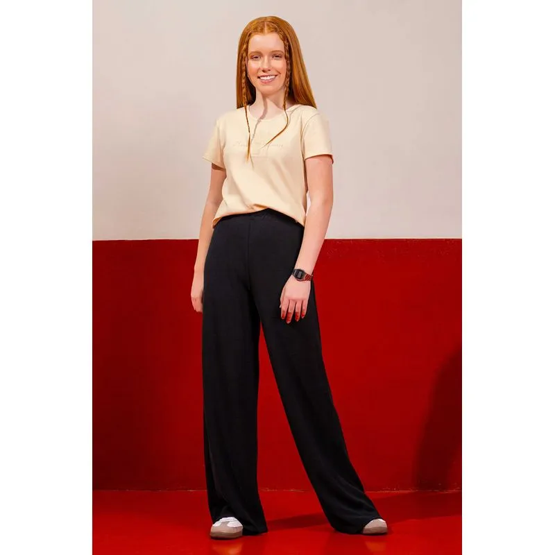 Calça Juvenil Menina Wide Leg Canelada Beats Preto 10