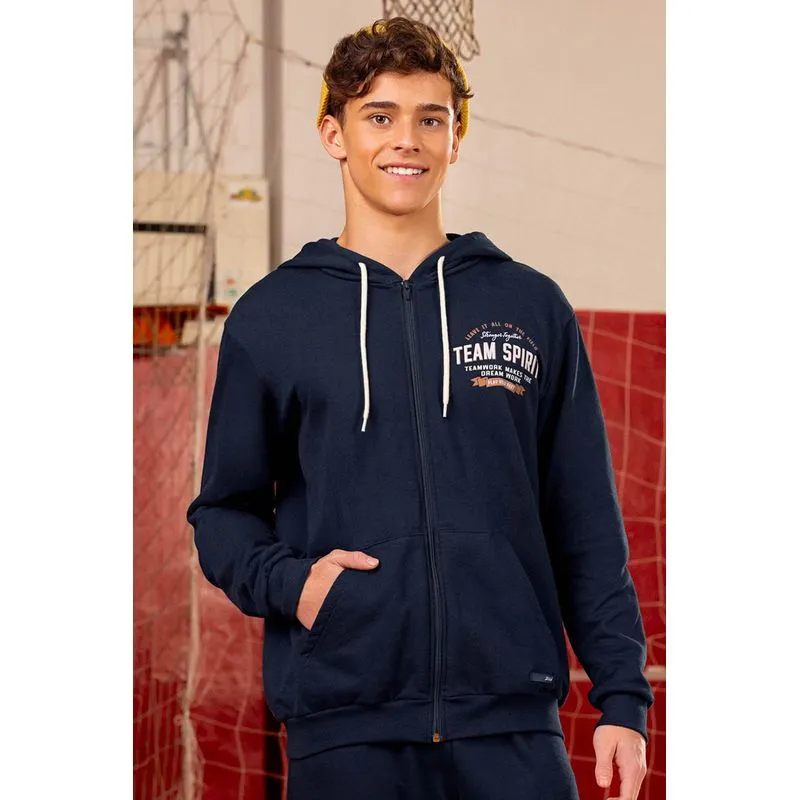 Jaqueta Juvenil Menino Moletom Capuz Beats Azul 10