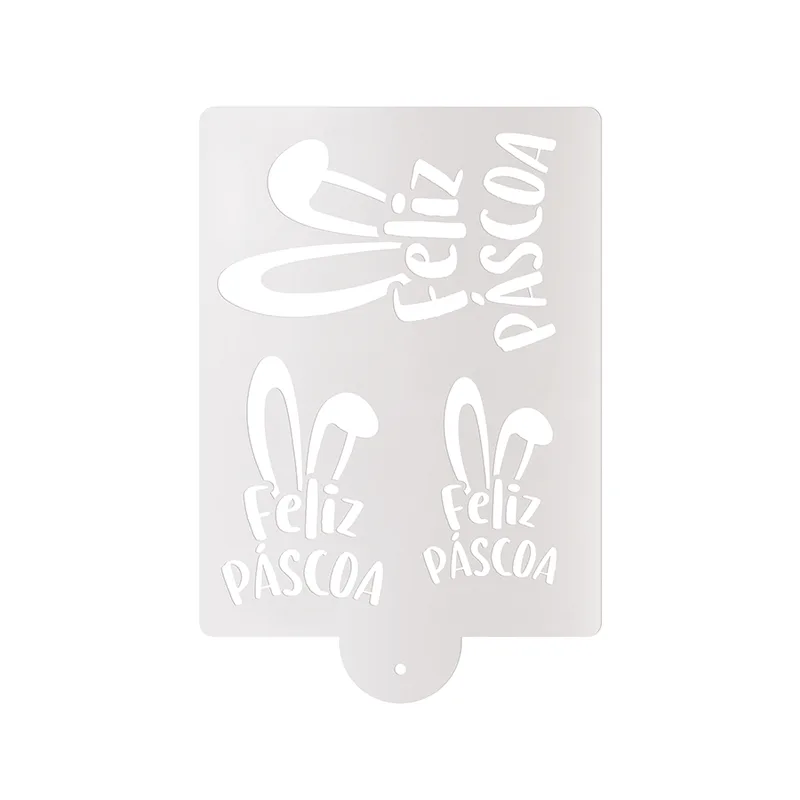Estêncil Para Decorar Feliz Páscoa Com Orelhinhas 20x15cm C/1 Un 13008498 CROMUS ESTENCIL P.DECORAR FELIZ PASCOA C.ORELHINHAS 20X15CM UN 1300