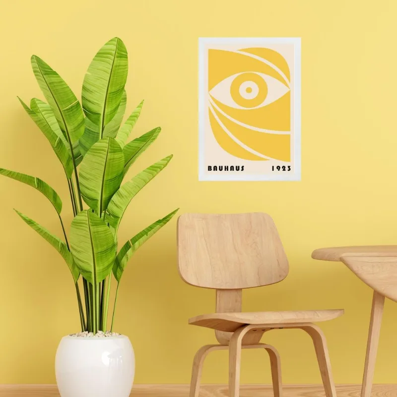 Quadro Bauhaus Amarelo - Eye 45x34cm