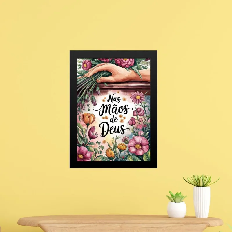 Quadro Decorativo Nas Mãos De Deus 45x34cm