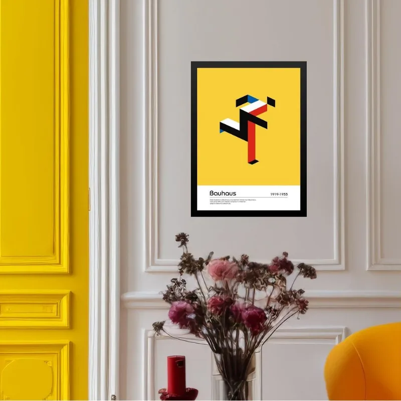 Quadro Bauhaus Multicolor - Running Man 33x24cm