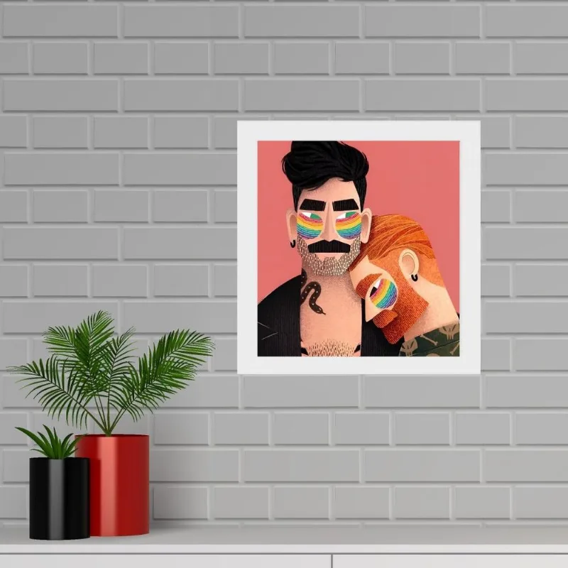 Quadro Quadrado Lgbt Gays - 33x33cm