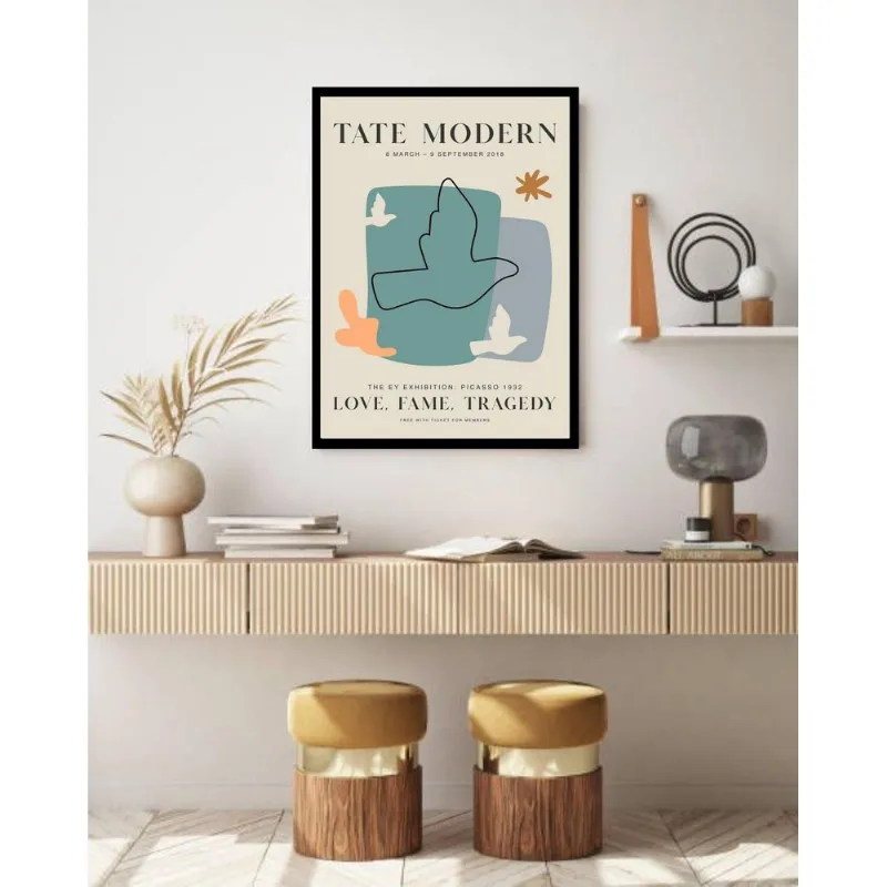 Quadro Decorativo Picasso Pássaros - 70x50cm