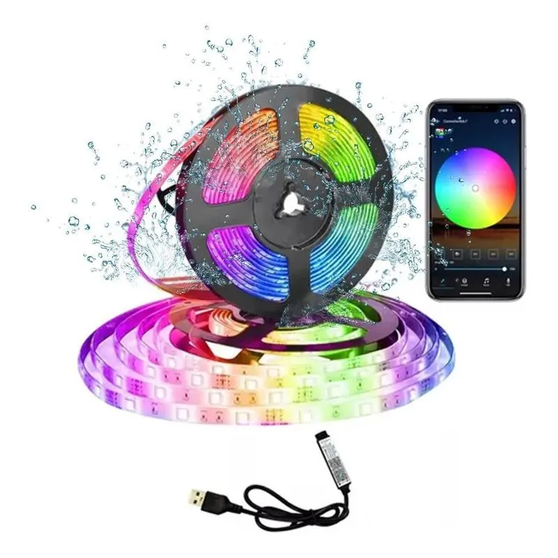 3x Faixa Rgb De 16 Milhões De Cores Com Controlador Bluetoot