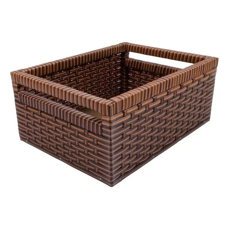 Gaveta Organizadora Em Vime Sintético 30x40x17 Cor Marrom