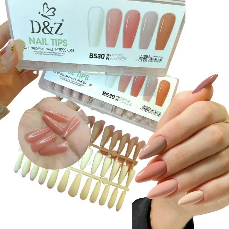 5x Alongamento Soft Gel Speed Postiças Ultra Natural Cor Nud