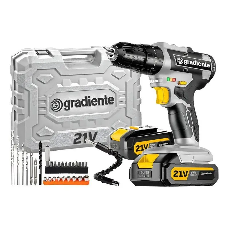 Furadeira Parafusadeira Bateria 21v Gradiente Profissional