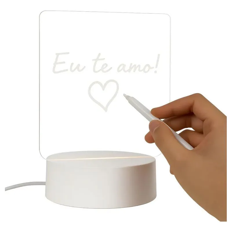 Luminaria Led Escrever Com Caneta Lousa Mesa Anotação Oferta