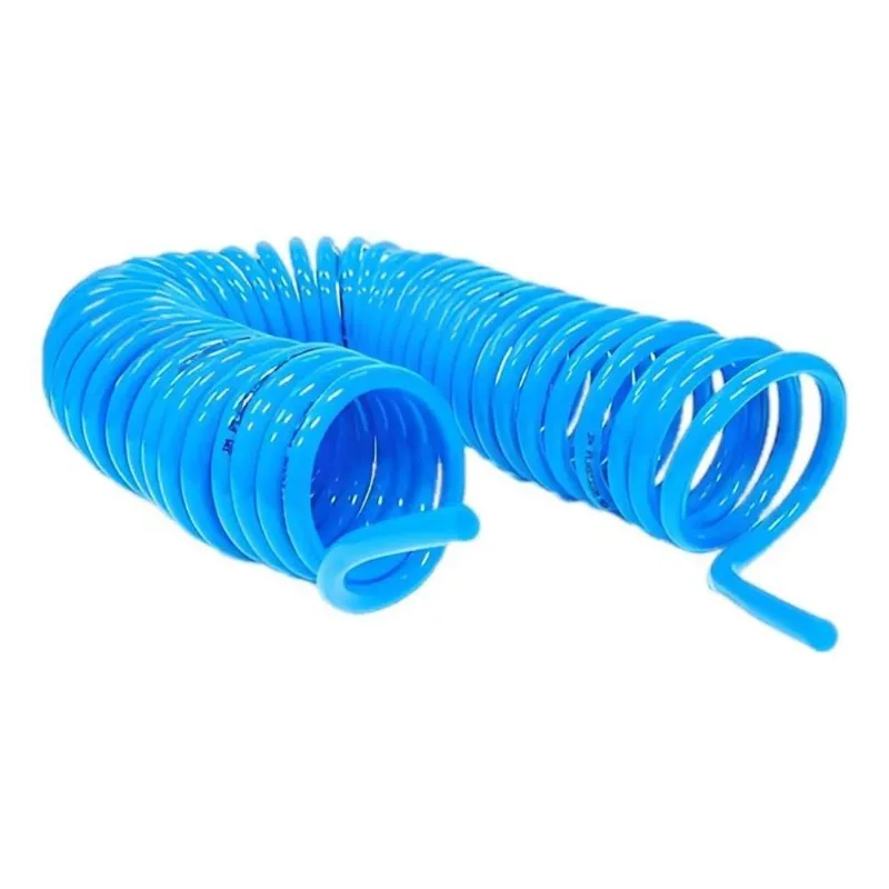 Mangueira Espiral Pu Azul 8mm X 5 Metros Para Ar Comprimido