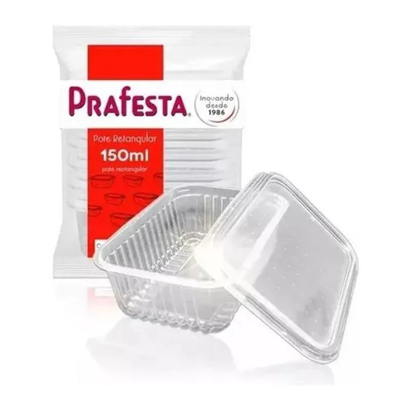 5x Pote Descartável 150ml Freezer Microondas Marmita - 40 Un