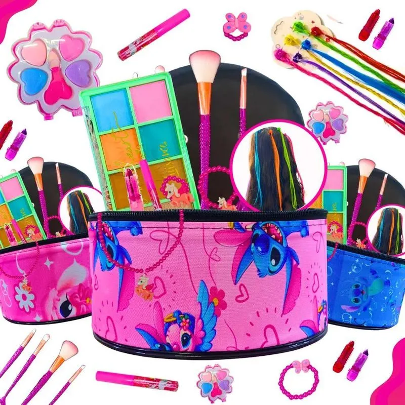 5x Kit Infantil De Maquiagem Maletinha Linda Completa Perfei