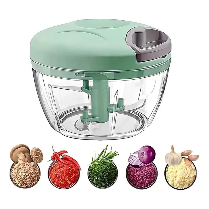 2x Processador Triturador Moedor De Alimentos Manual Alho 50