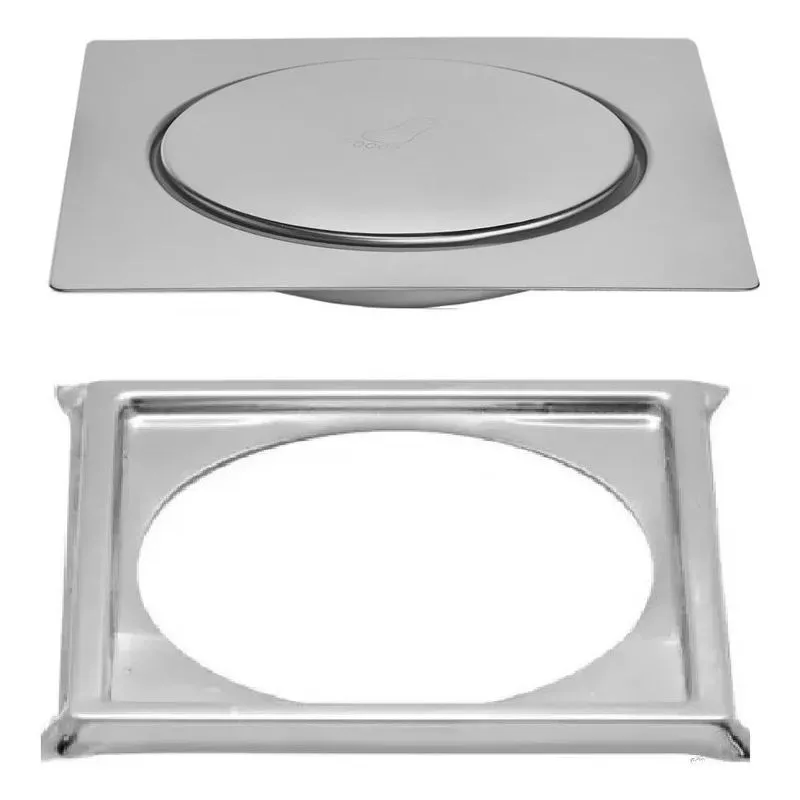 10x Ralo Click Inteligente Em Inox 15x15 Cm + Porta Grelha