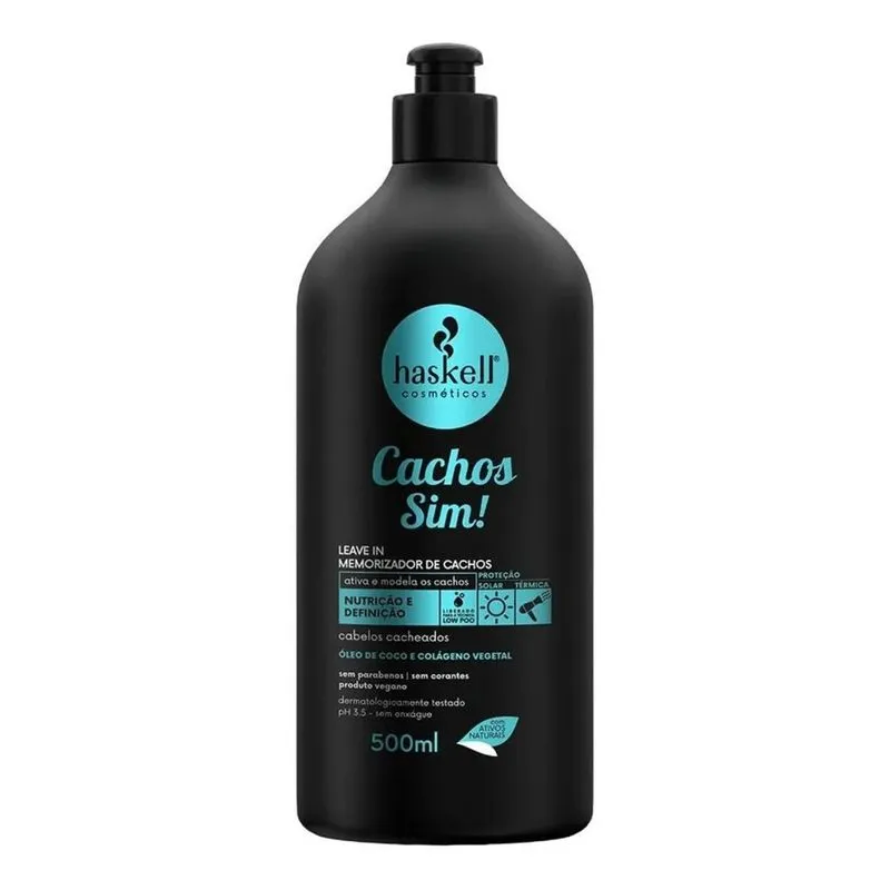 10x Haskell Cachos Sim Leave-in E Ativador Cachos 500ml