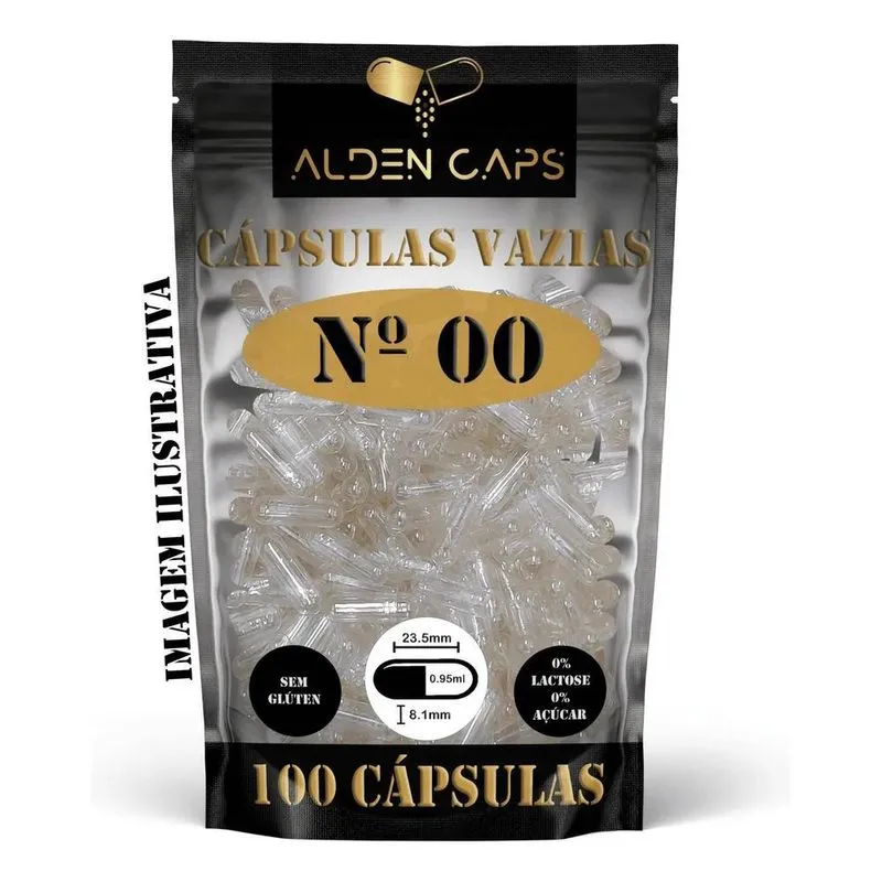 3x 100 Cápsulas Vazias De Gelatina Incolor Nº 00 (1000mg)