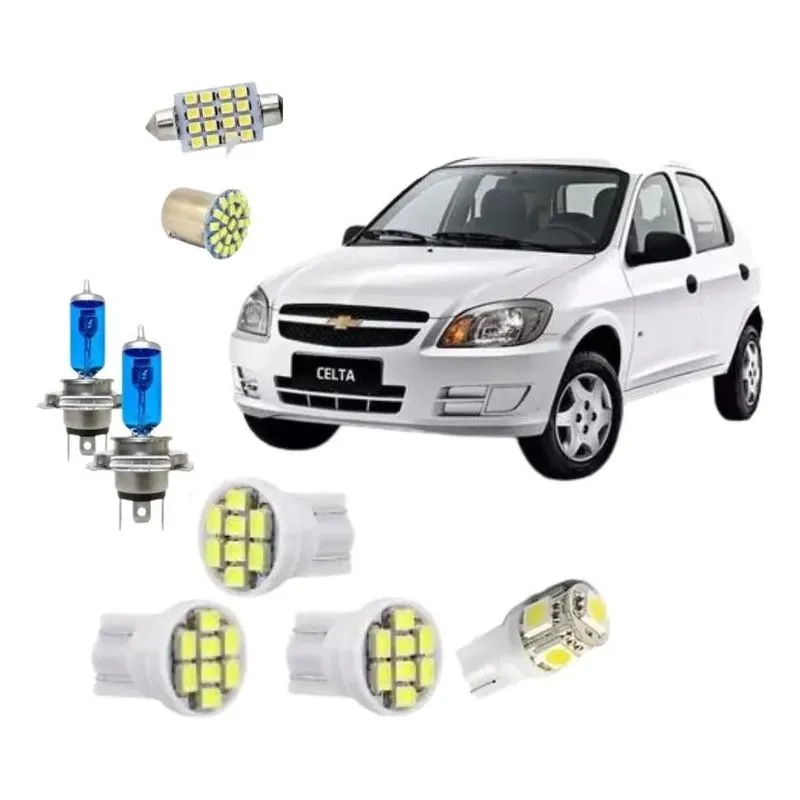5x Kit Lampadas Led Celta + Super Branca 2006 - 2017 Techone