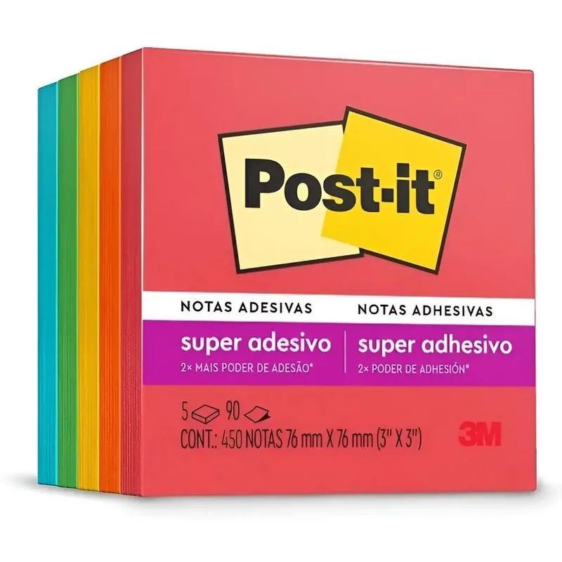 Post-it Diversao 76mm X 76mm 5 Blocos De 90 Folhas 3m