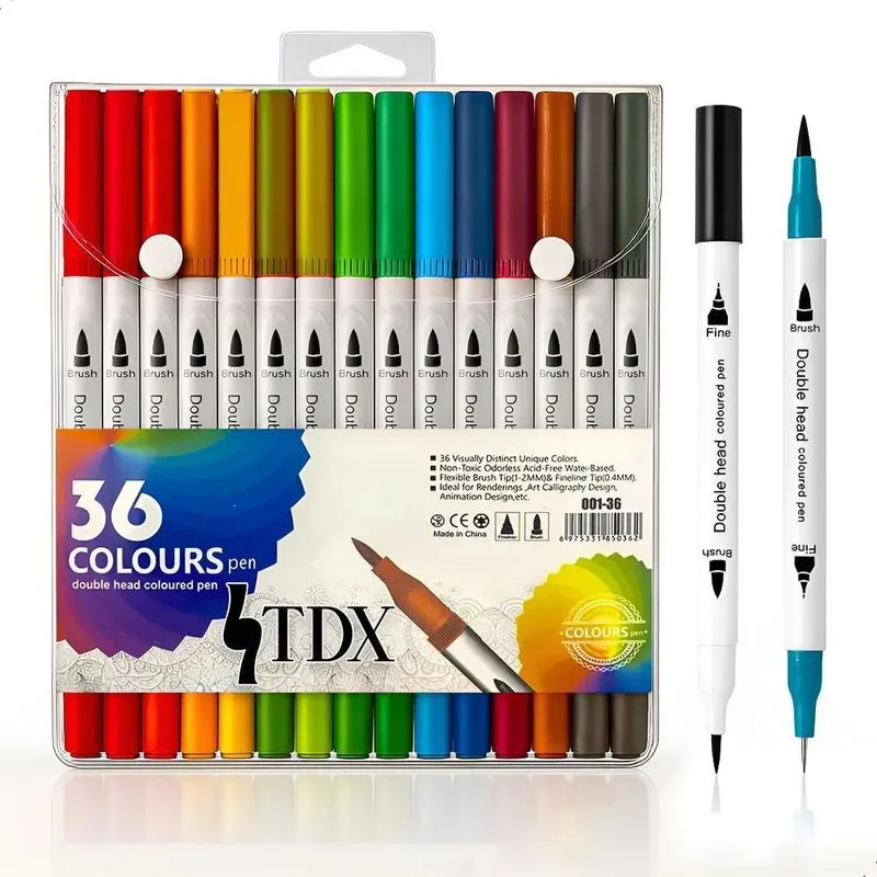 Caneta Brush Pen Canetinhas Canetas Coloridas Escolar Ponta